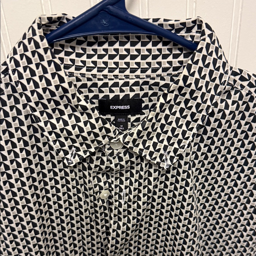 Express Men's Monochrome Patterned Shirt